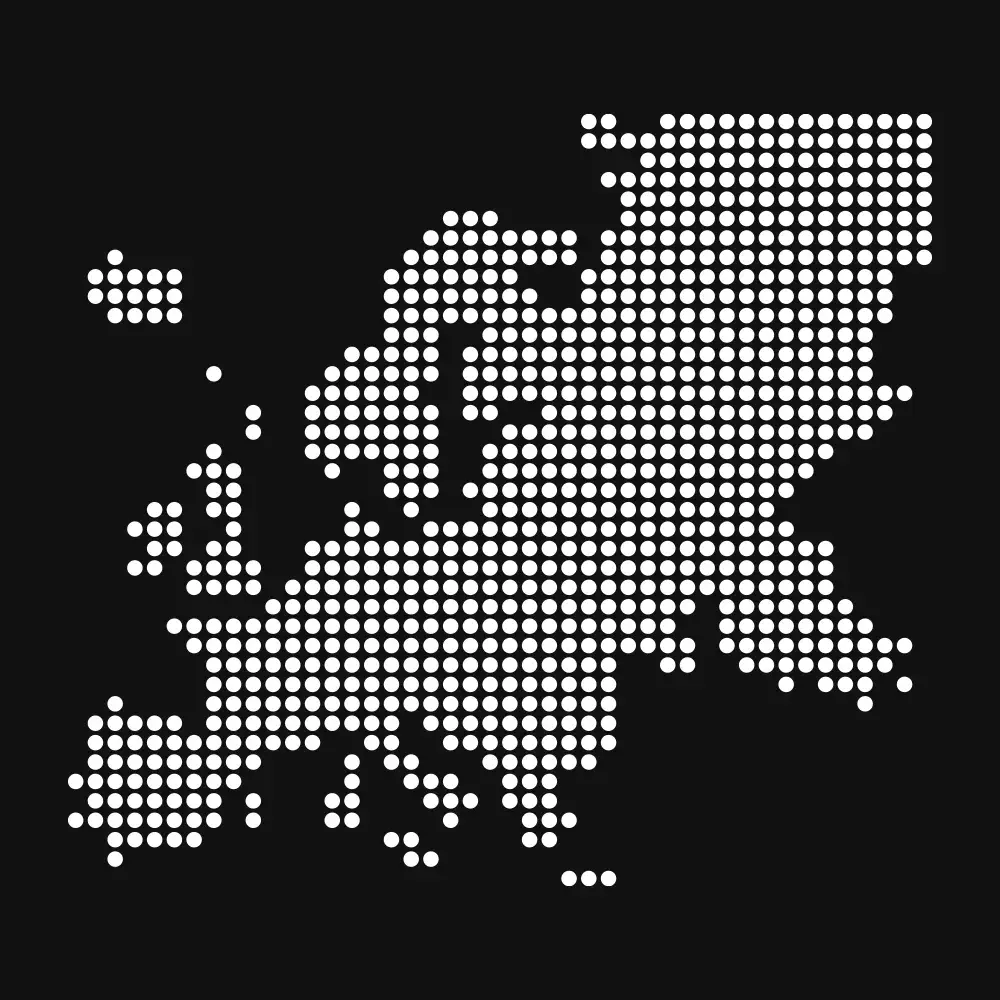 Europe dot map dark